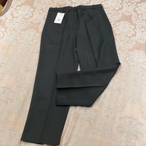 NWT Theory Sleek Twill Crop Trouser In Deep Green